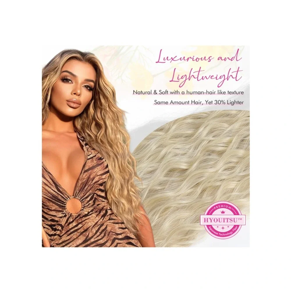 Natural Blonde Clip in Hair Extensions 24